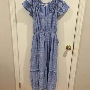 Blue Ruffled Women's Dress